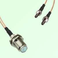 Splitter Y Type Cable F Bulkhead Female to CRC9 Male