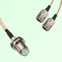 Splitter Y Type Cable F Bulkhead Female to N Female