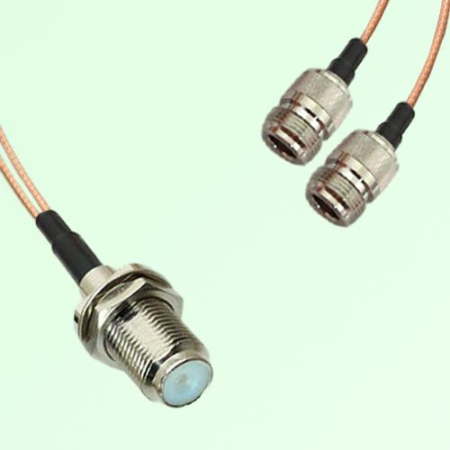 Splitter Y Type Cable F Bulkhead Female to N Female Splitter Y Type Cable F Bulkhead Female to N Female