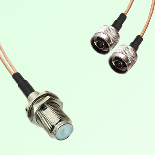 Splitter Y Type Cable F Bulkhead Female to N Male