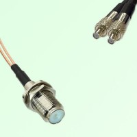 Splitter Y Type Cable F Bulkhead Female to TS9 Female