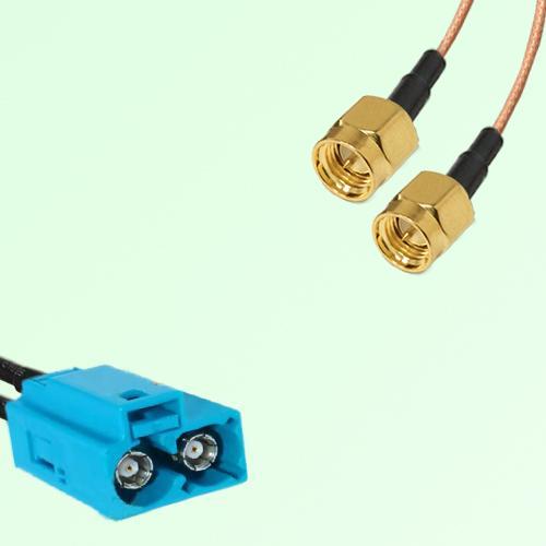 Splitter Y Type Cable FAKRA SMB Double Z Female to SMA Male Splitter Y Type Cable FAKRA SMB Double Z Female to SMA Male