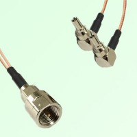 Splitter Y Type Cable FME Male to CRC9 Male Right Angle