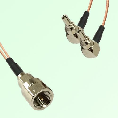 Splitter Y Type Cable FME Male to CRC9 Male Right Angle Splitter Y Type Cable FME Male to CRC9 Male Right Angle