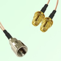 Splitter Y Type Cable FME Male to RP SMA Bulkhead Female