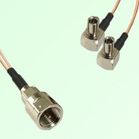 Splitter Y Type Cable FME Male to TS9 Male Right Angle
