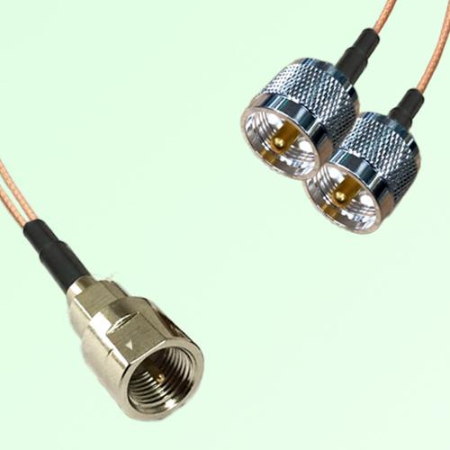 Splitter Y Type Cable FME Male to UHF Male