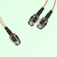 Splitter Y Type Cable Mini UHF Female to Mini UHF Female
