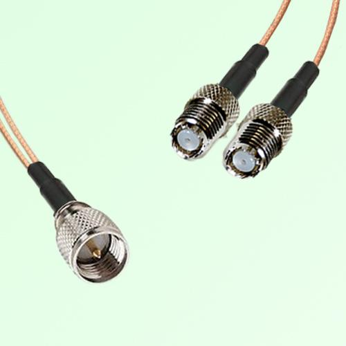 Splitter Y Type Cable Mini UHF Male to Mini UHF Female Splitter Y Type Cable Mini UHF Male to Mini UHF Female