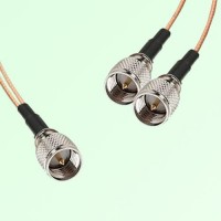 Splitter Y Type Cable Mini UHF Male to Mini UHF Male