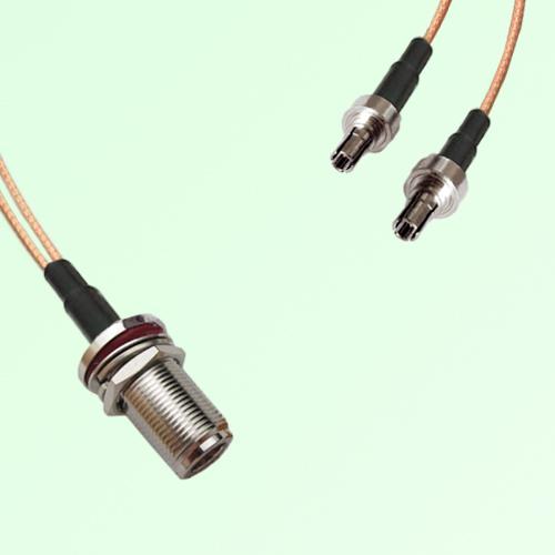 Splitter Y Type Cable N Bulkhead Female to CRC9 Male Splitter Y Type Cable N Bulkhead Female to CRC9 Male