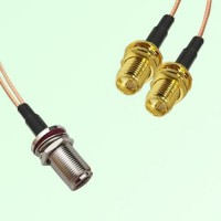 Splitter Y Type Cable N Bulkhead Female to RP SMA Bulkhead Female