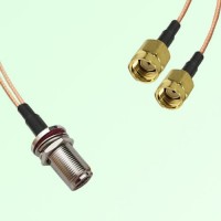 Splitter Y Type Cable N Bulkhead Female to RP SMA Male