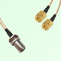 Splitter Y Type Cable N Bulkhead Female to SMA Male