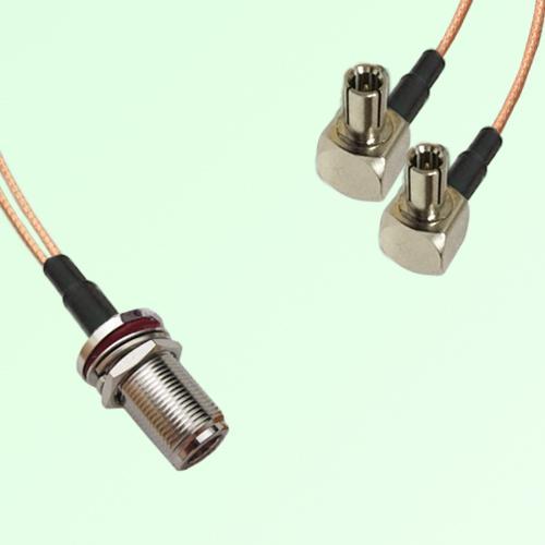 Splitter Y Type Cable N Bulkhead Female to TS9 Male Right Angle Splitter Y Type Cable N Bulkhead Female to TS9 Male Right Angle