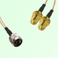 Splitter Y Type Cable N Male to RP SMA Bulkhead Female