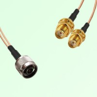 Splitter Y Type Cable N Male to SMA Bulkhead Female