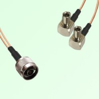 Splitter Y Type Cable N Male to TS9 Male Right Angle