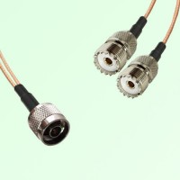 Splitter Y Type Cable N Male to UHF Female