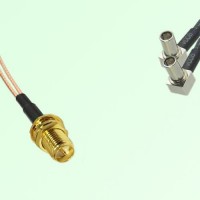 Splitter Y Type Cable RP SMA Bulkhead Female to MS147 Male Right Angle