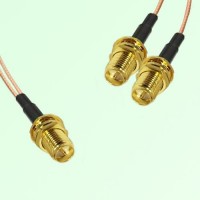 Splitter Y Type Cable RP SMA Bulkhead Female to RP SMA Bulkhead Female