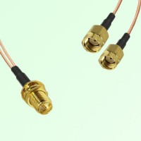 Splitter Y Type Cable RP SMA Bulkhead Female to RP SMA Male