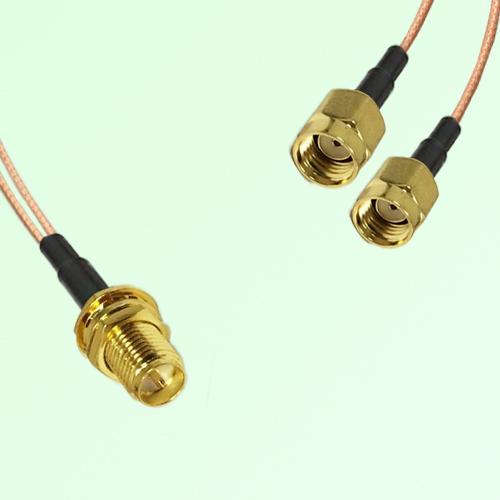 Splitter Y Type Cable RP SMA Bulkhead Female to RP SMA Male Splitter Y Type Cable RP SMA Bulkhead Female to RP SMA Male