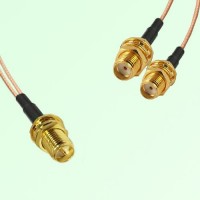 Splitter Y Type Cable RP SMA Bulkhead Female to SMA Bulkhead Female