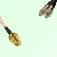 Splitter Y Type Cable RP SMA Bulkhead Female to TS9 Female