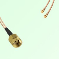 Splitter Y Type Cable RP SMA Male to IPEX Default
