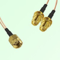 Splitter Y Type Cable RP SMA Male to RP SMA Bulkhead Female