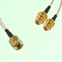 Splitter Y Type Cable RP SMA Male to SMA Bulkhead Female