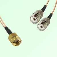 Splitter Y Type Cable RP SMA Male to UHF Female Splitter Y Type Cable RP SMA Male to UHF Female