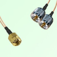 Splitter Y Type Cable RP SMA Male to UHF Male Splitter Y Type Cable RP SMA Male to UHF Male