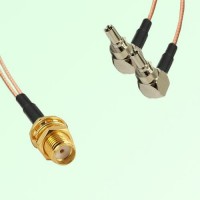 Splitter Y Type Cable SMA Bulkhead Female to CRC9 Male Right Angle
