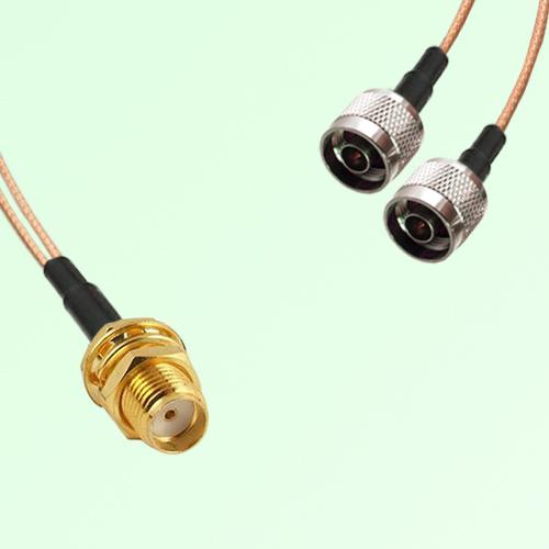 Splitter Y Type Cable SMA Bulkhead Female to N Male