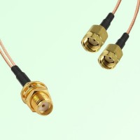 Splitter Y Type Cable SMA Bulkhead Female to RP SMA Male