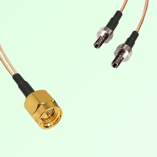 Splitter Y Type Cable SMA Male to CRC9 Male